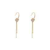 Pearl Heart tassel earrings -A291G